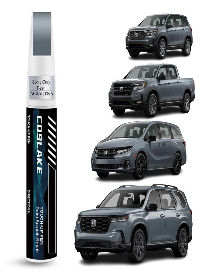 COSLAKE Car Touch Up Paint(Sonic Gray Pearl(NH-877P/138P)) for Honda, Car Paint Scratch Repair Kit, Quick & Easy Solution to Repair, 2 in 1 Scratch Remover Pen with Color-Matched - Image 1